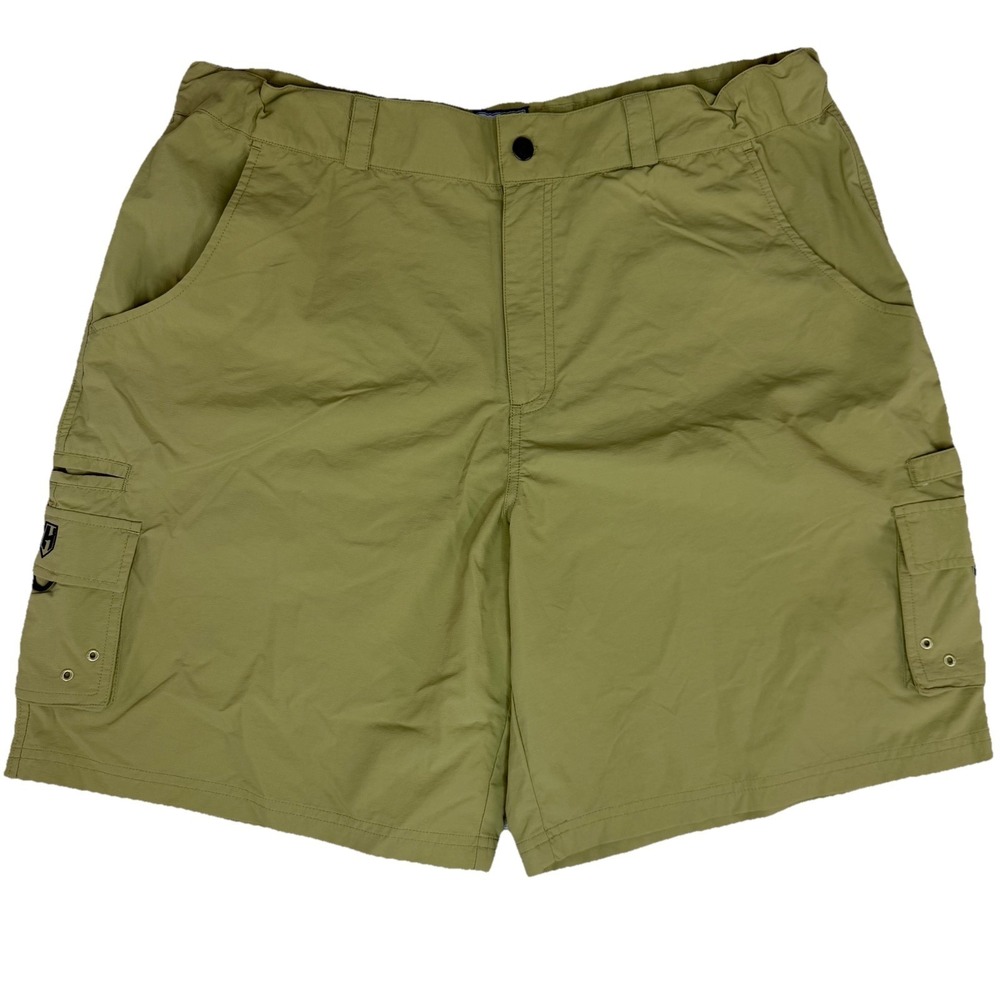 Heybo‎ Outdoors Bay Cargo Men's Shorts XL Khaki Fishing Adjustable Waist Ripstop